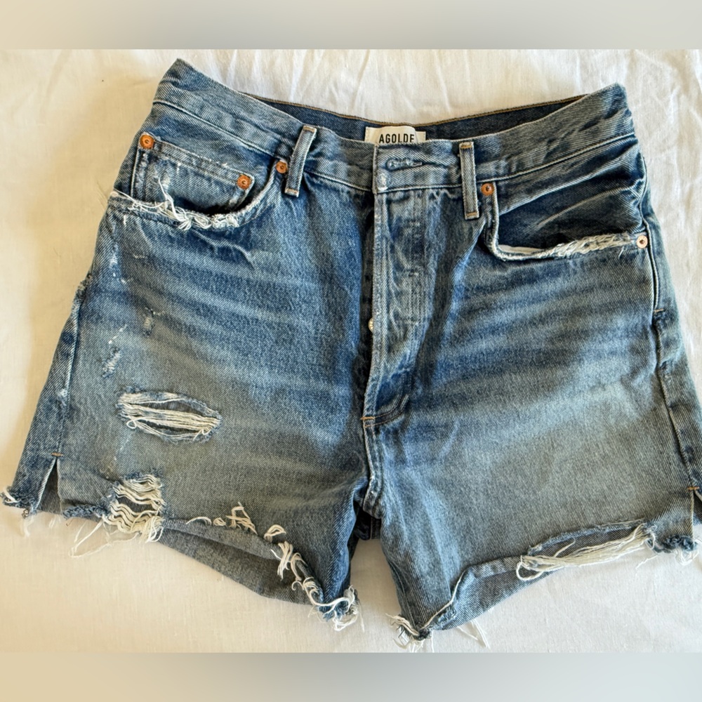 Agolde Blue Distressed Vintage denim shorts!